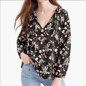 J Crew Liberty of London Black Blouse Top Small